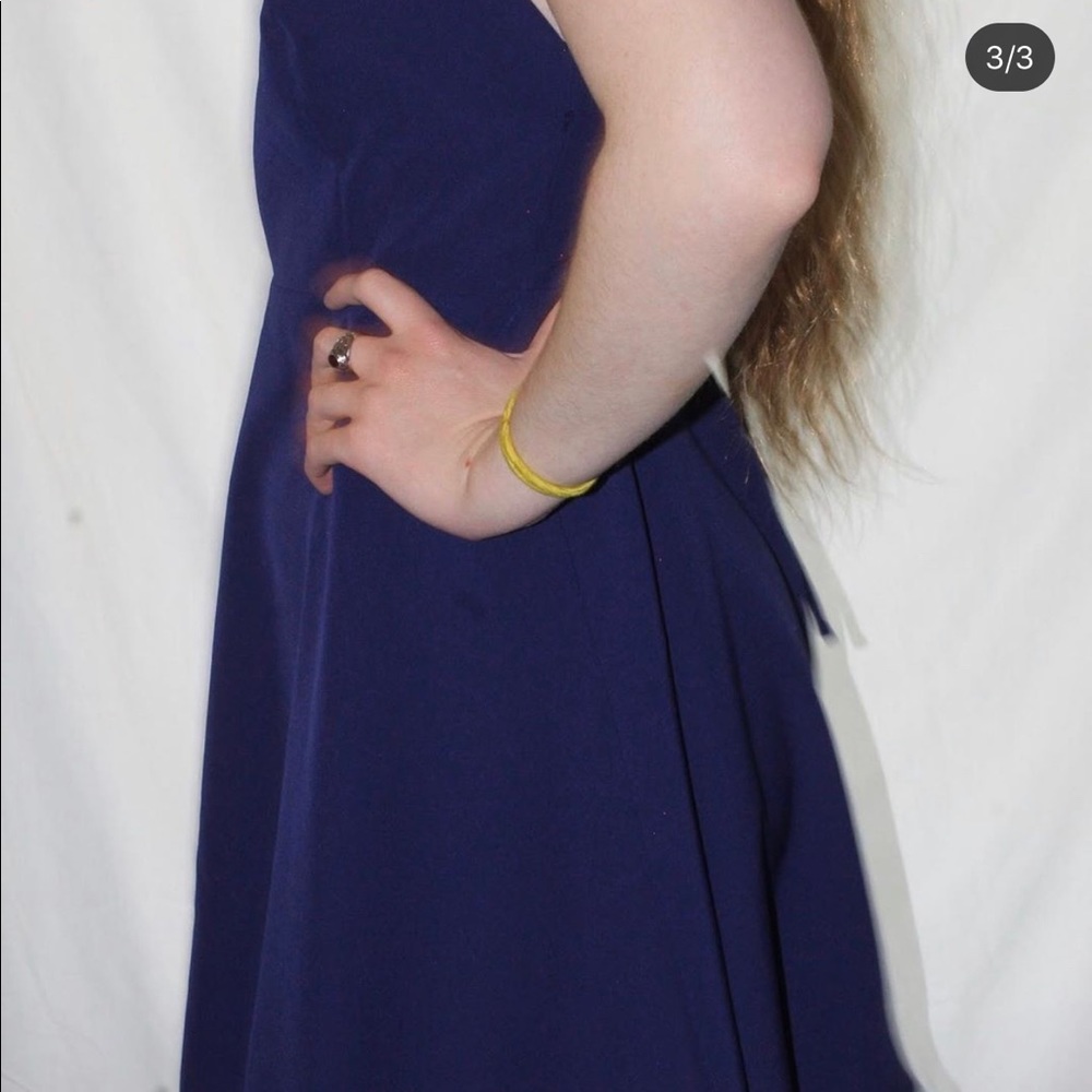 Lulus dark blue cross back dress formal BRAND NEW